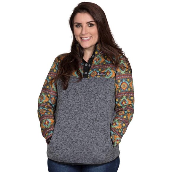 Simply Southern Women's M Turtle Knit Snap Pullover‎ In Steel Gray Comfy Casual - Picture 1 of 8